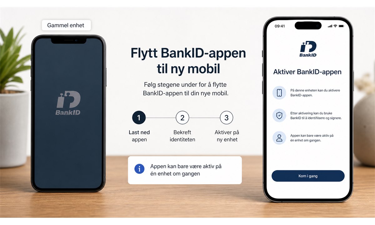 Hvordan aktivere BankID på ny mobil