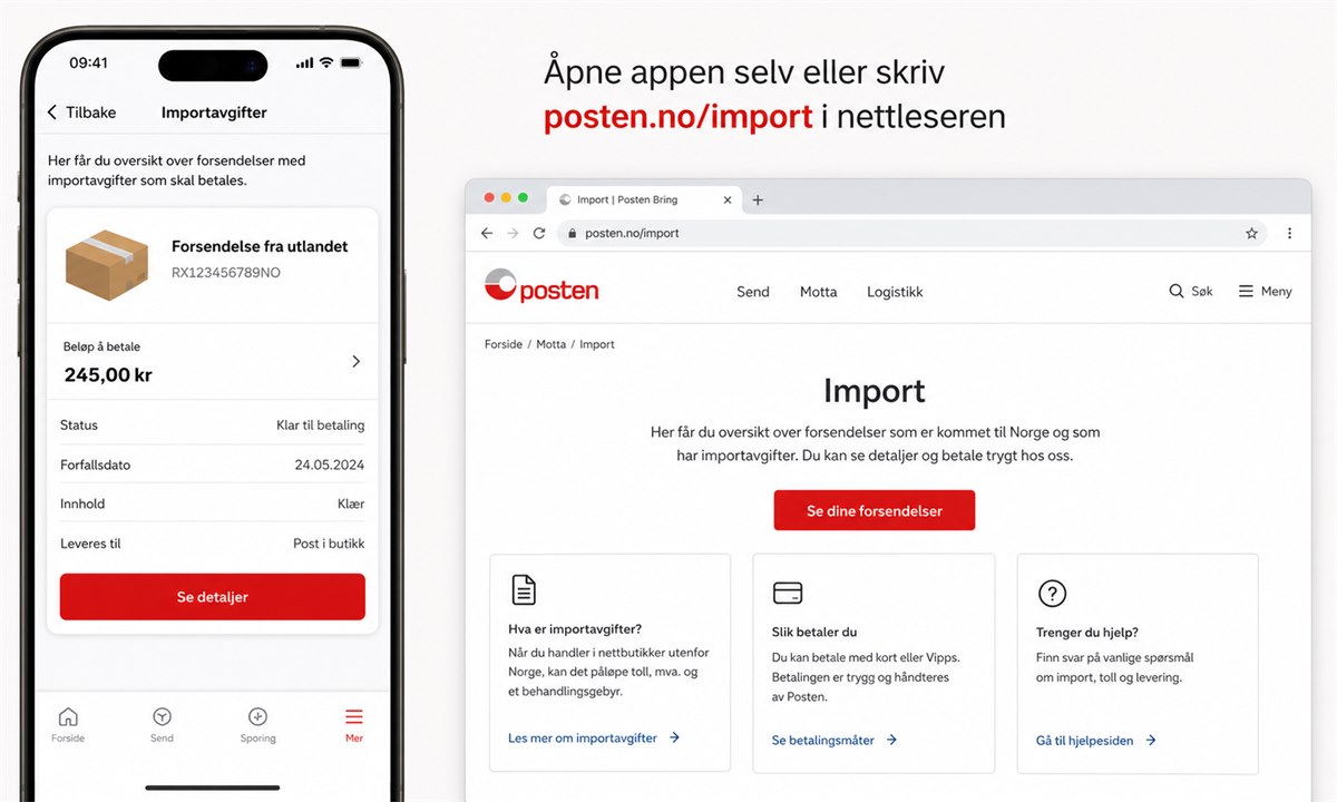 Posten-nettside med innlogging via BankID for å betale toll