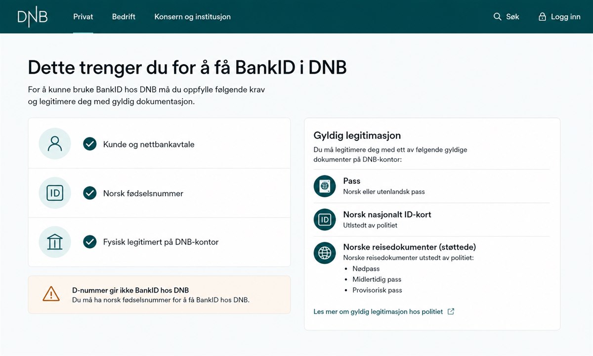 DNB bli kunde side med video-ID verifisering