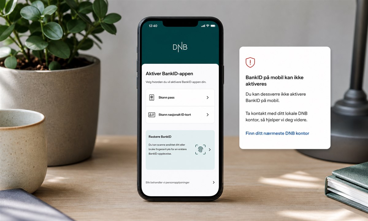 Aktivere BankID på mobil i DNB nettbanken med SMS-kode