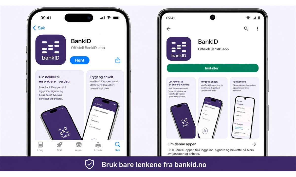 Laste ned BankID-appen fra App Store og Google Play