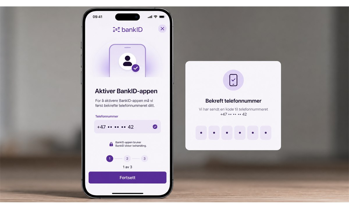 Starte aktivering av BankID på mobil og bekrefte mobilnummer