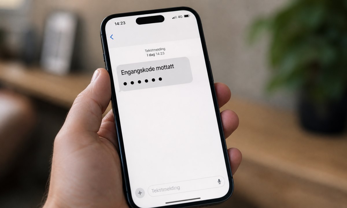 SMS-melding med engangskode til BankID