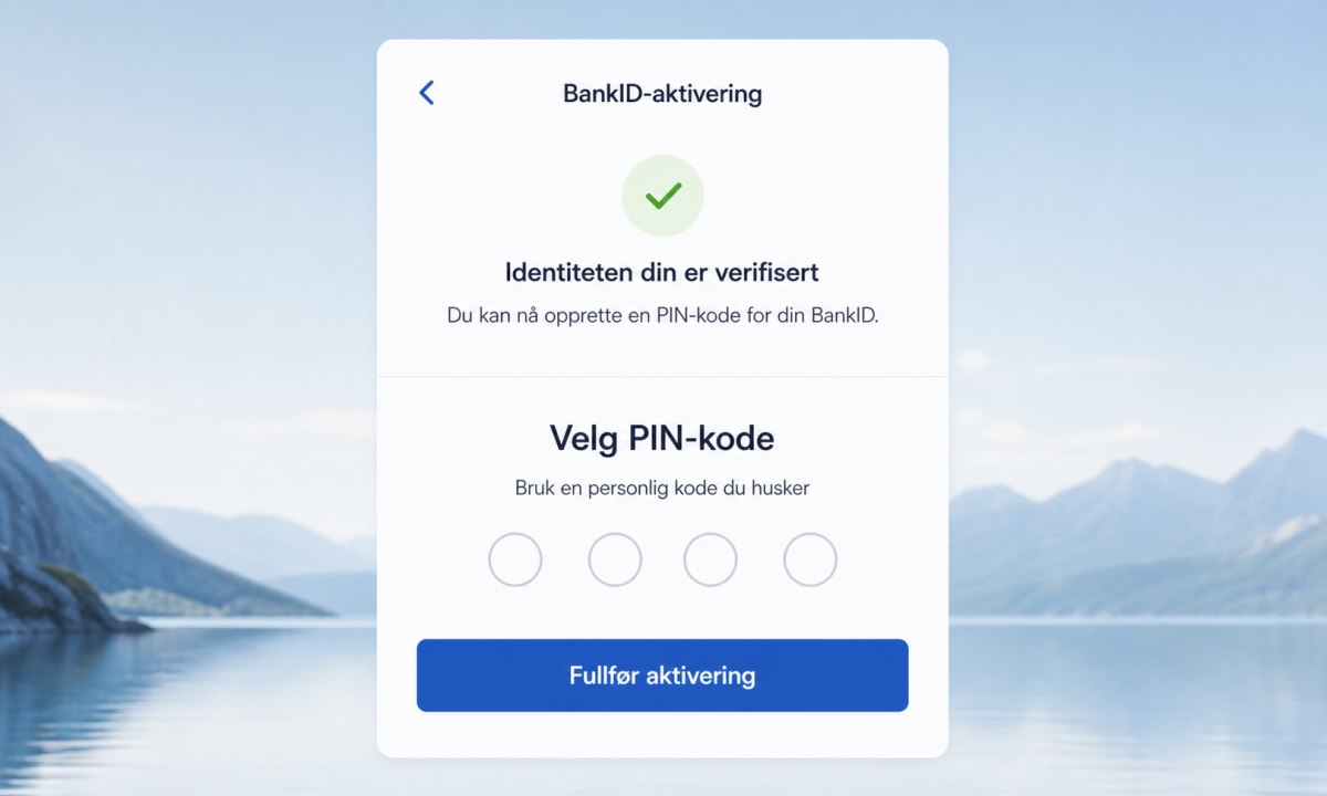 Velg PIN og fullfør aktivering av bank ID