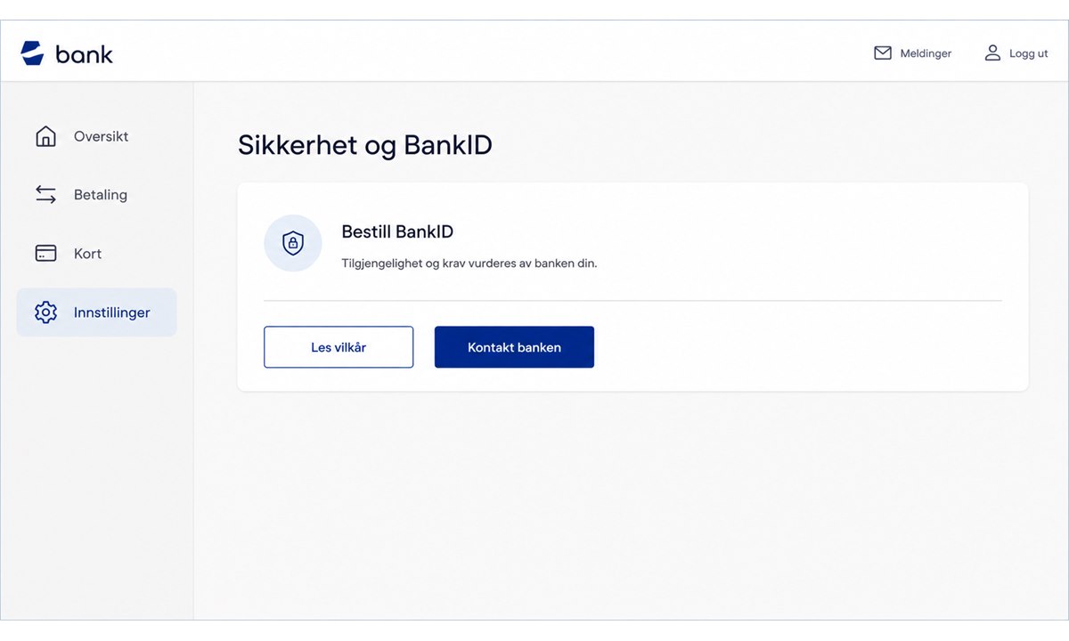 Naviger til BankID-seksjonen i nettbanken for å skaffe BankID