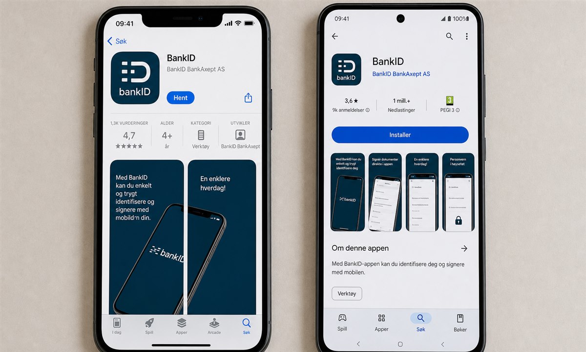 BankID-appen i App Store og Google Play Store