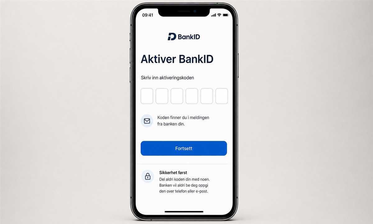 Aktivering av BankID i appen med aktiviseringskode