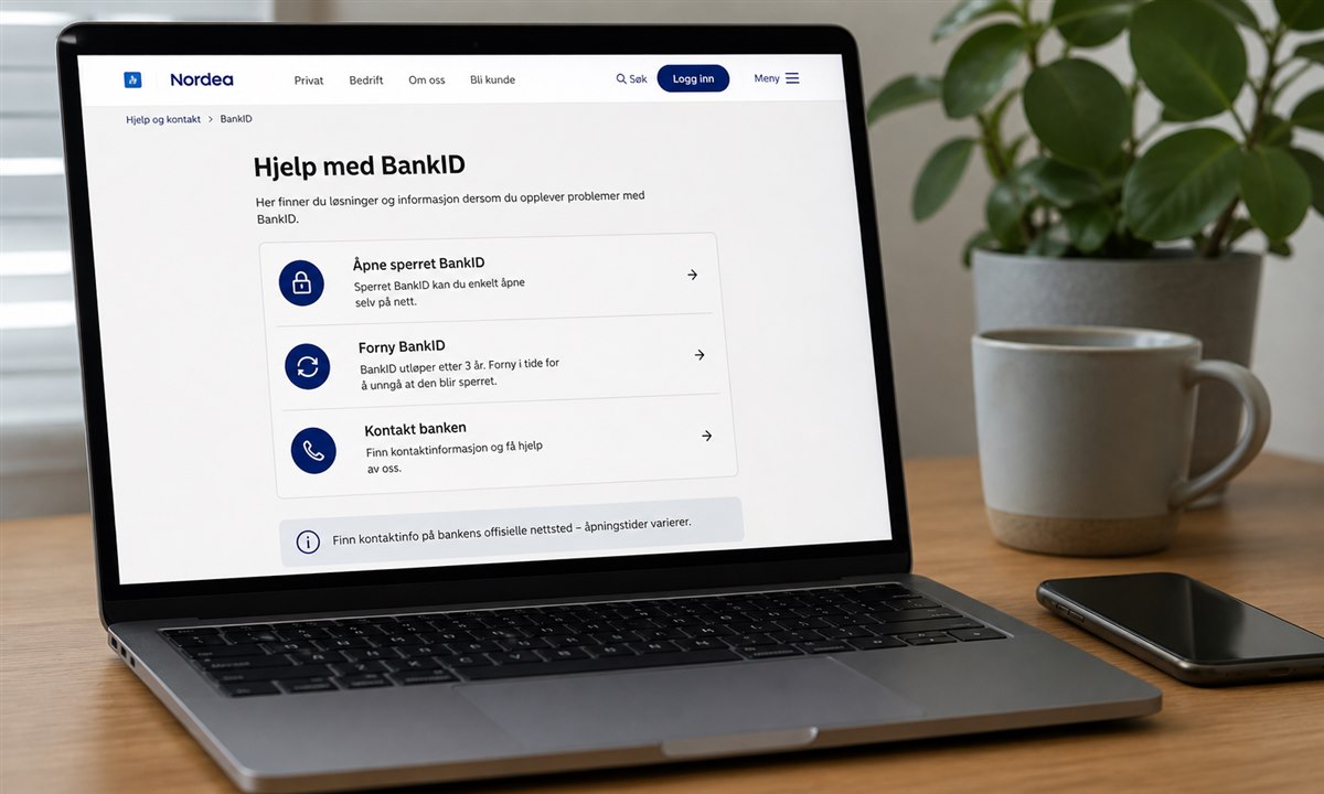 Person som ringer bankens kundeservice for BankID-hjelp