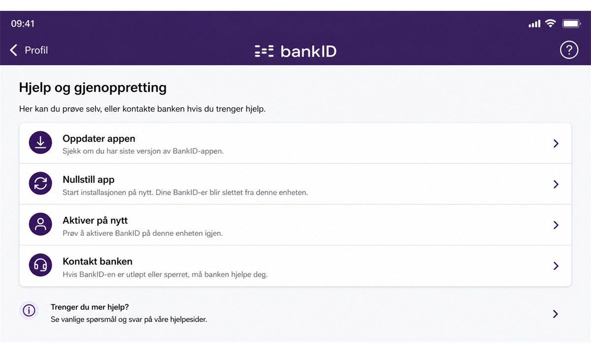 Reaktivere BankID på mobil i nettbanken