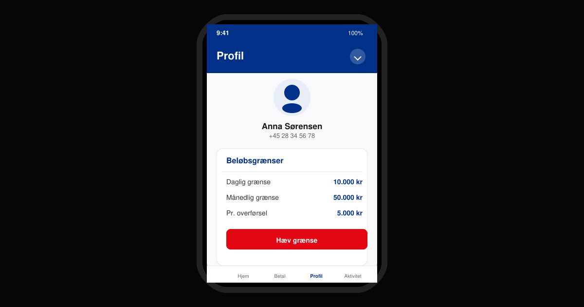 Hvordan hæver man beløbsgrænsen på MobilePay