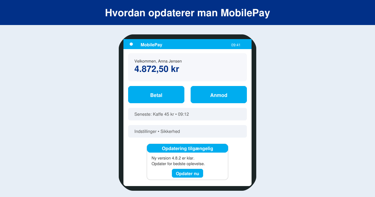 Hvordan opdaterer man mobilepay