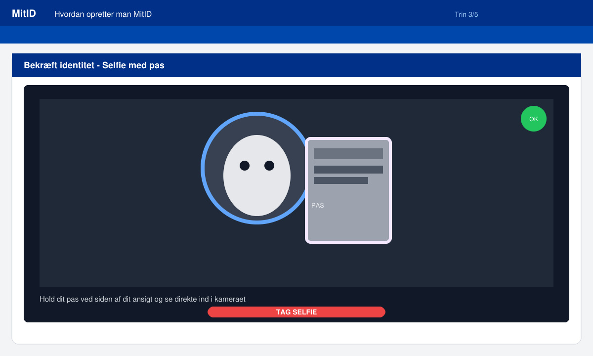 Bekræftelse af MitID med billed-ID i app