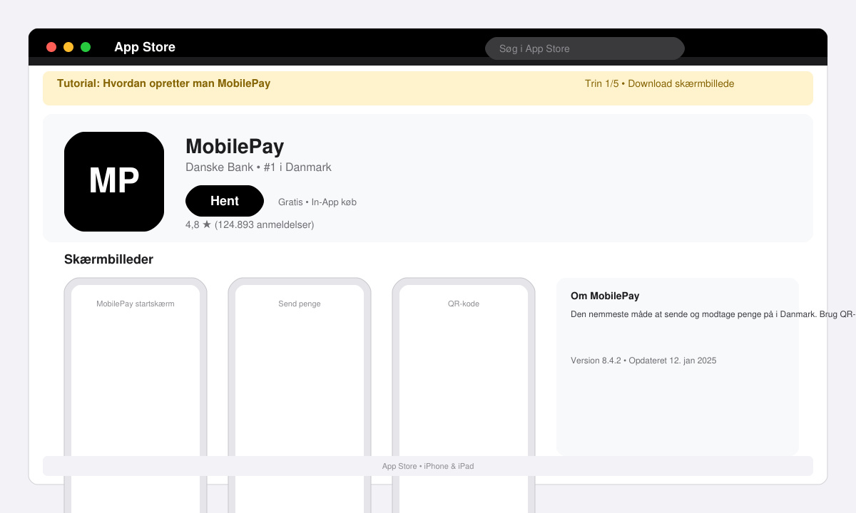 Download skærmbillede af MobilePay i App Store