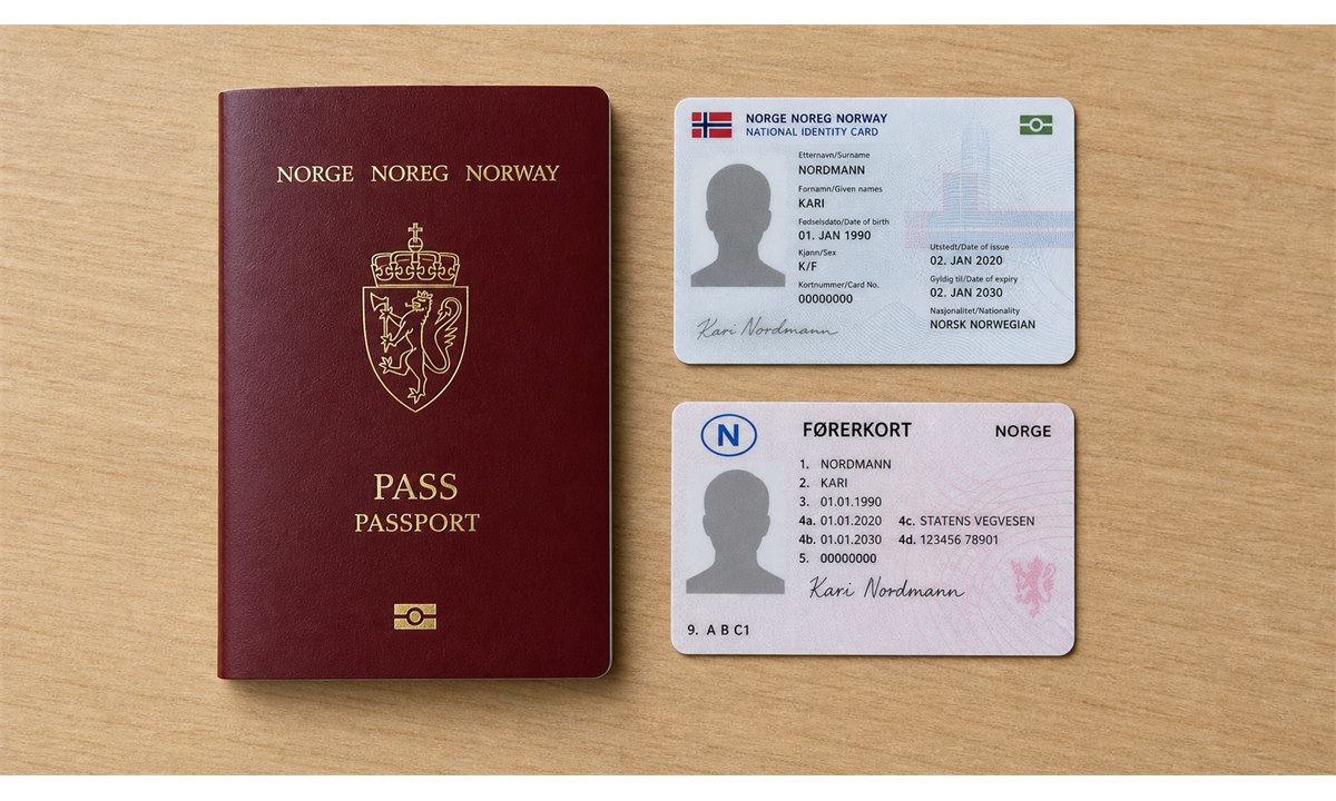 Gyldig legitimasjon for å ordne BankID: pass og ID-kort