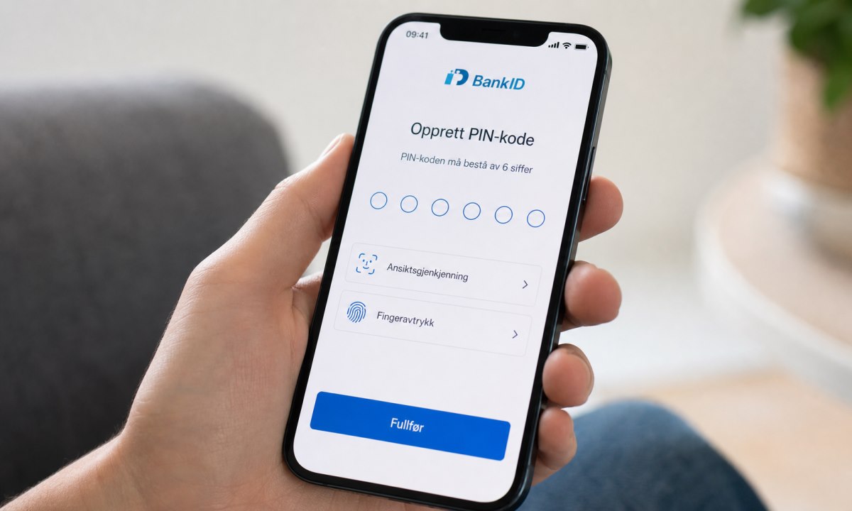 Opprettelse av PIN i BankID-appen for å fullføre aktivering