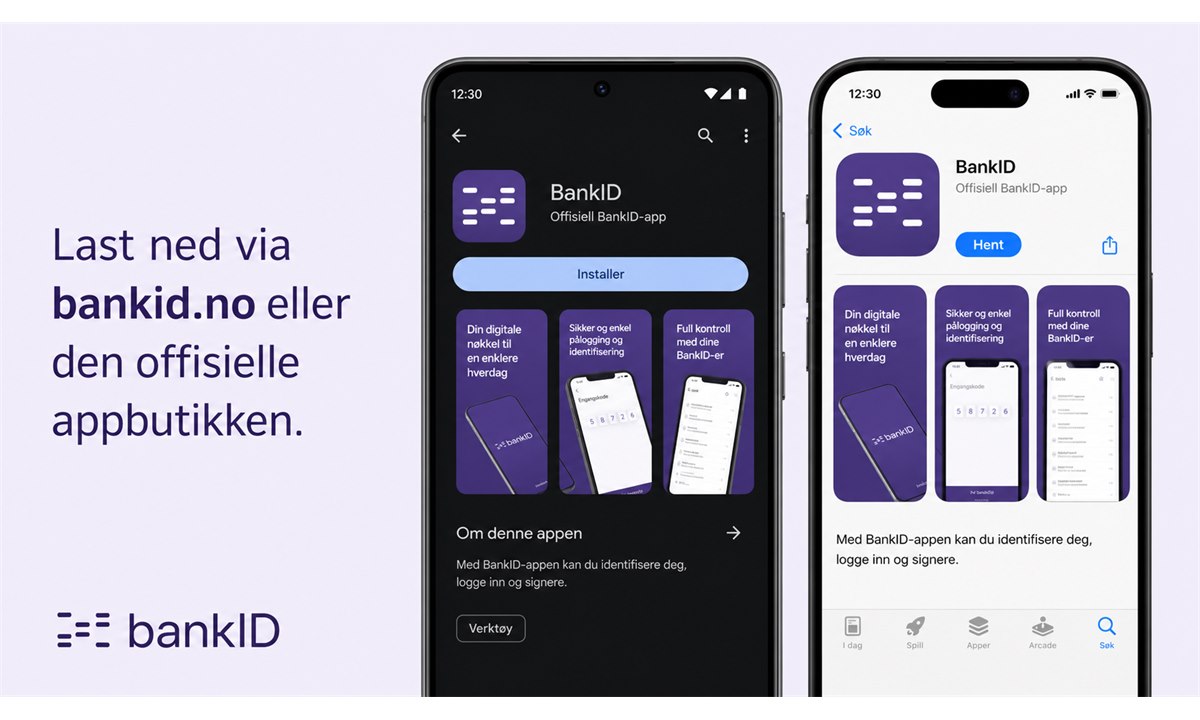 Google Play med BankID-appen og installasjonsknapp