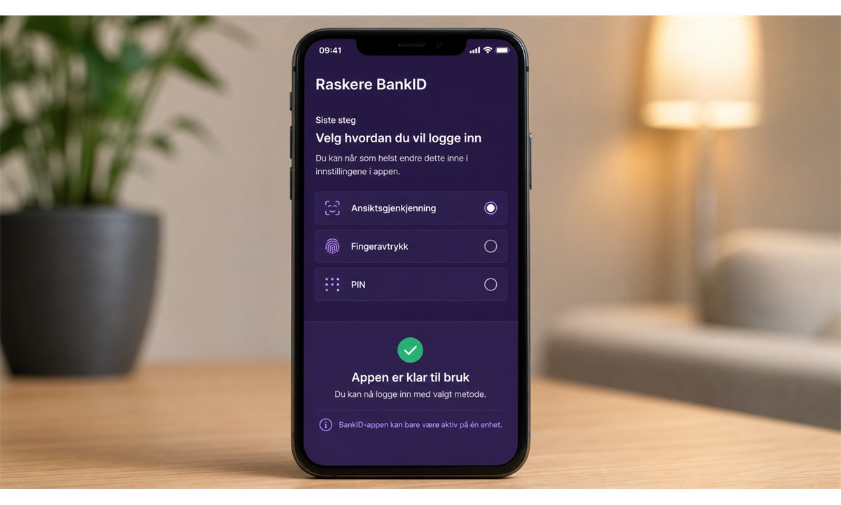 Oppsett av PIN-kode og fingeravtrykk i BankID-appen