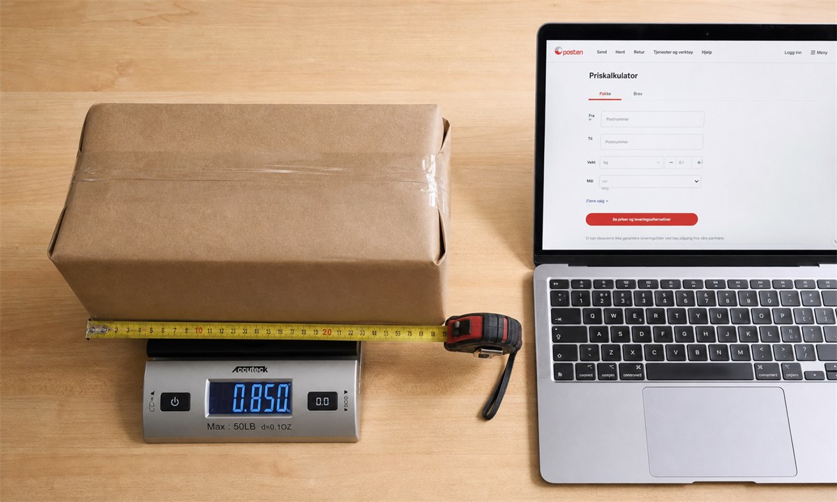 Mål og vei pakken for riktig priskalkulator på posten.no
