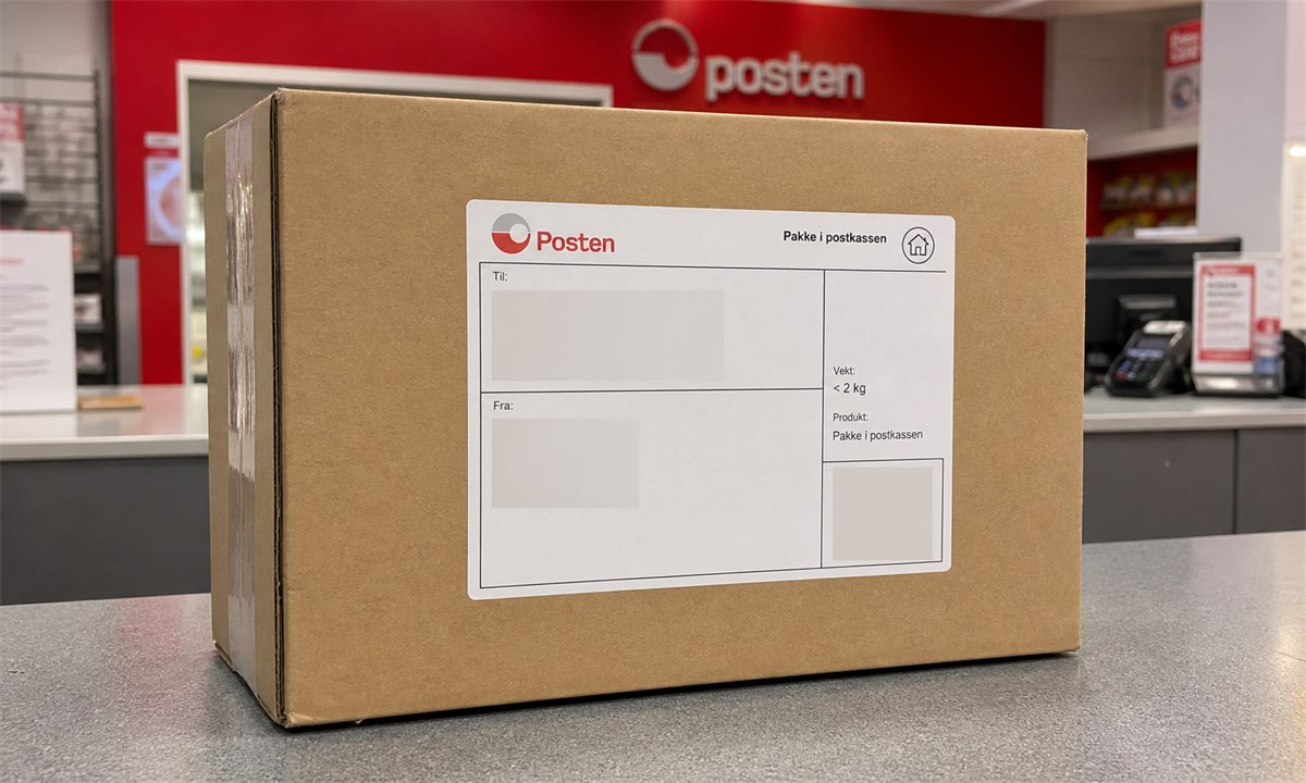 Fest fraktetiketten riktig på pakken
