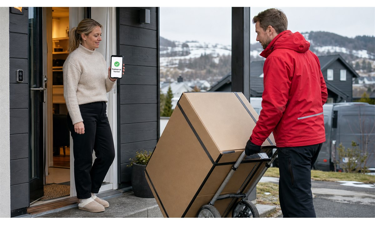 Levering av stor pakke hos Bring pakkested
