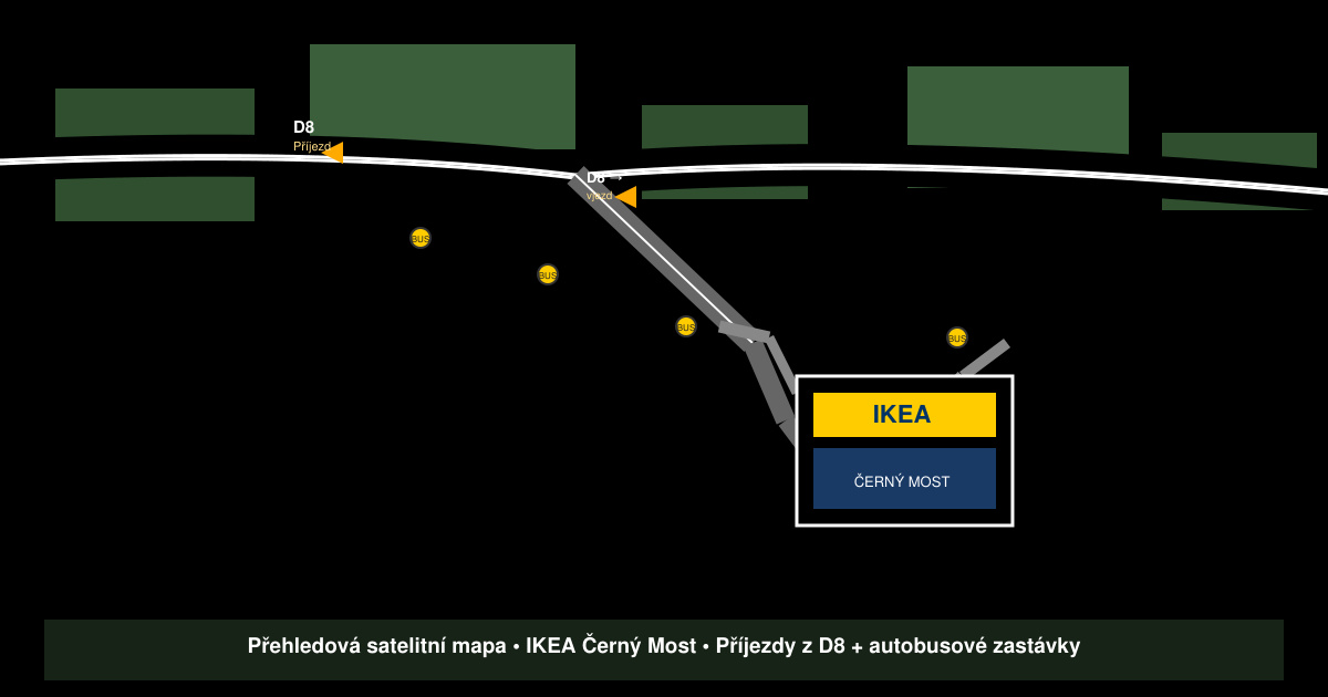 Ikea černý most mapa