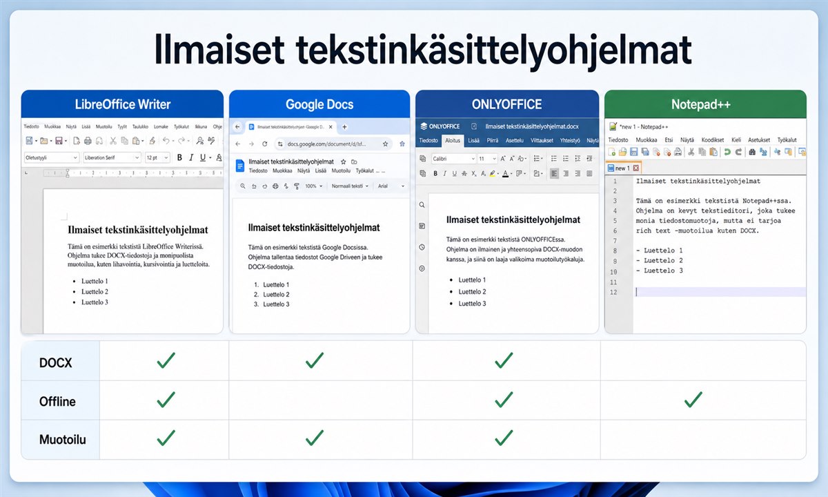 Ilmainen tekstinkäsittelyohjelma Windows 11