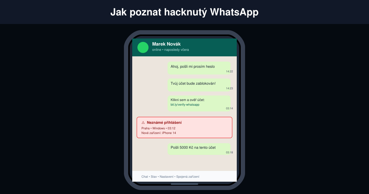 Jak poznat hacknutý WhatsApp