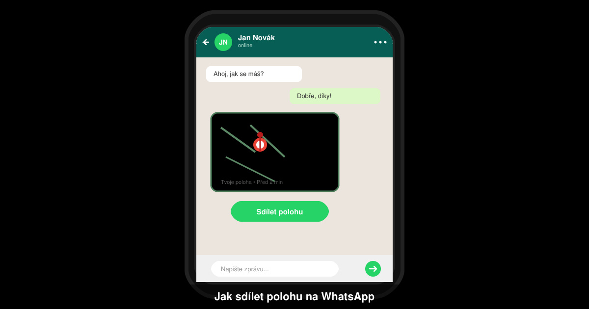 Jak sdílet polohu na WhatsApp