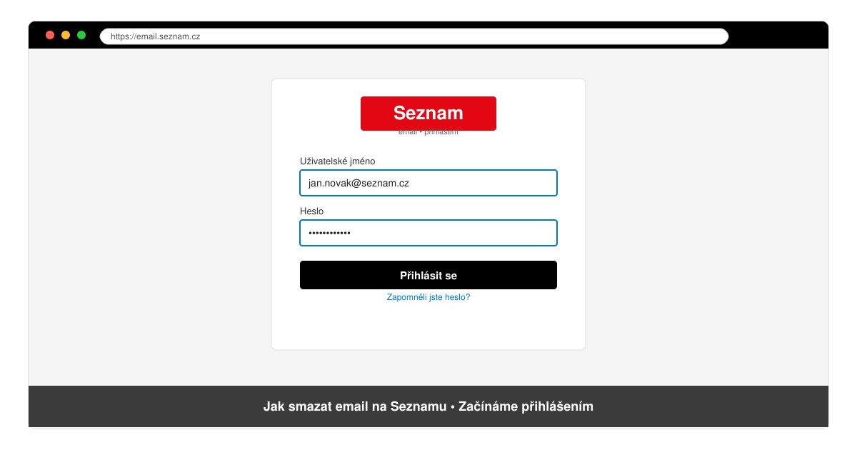 Jak smazat email na seznamu