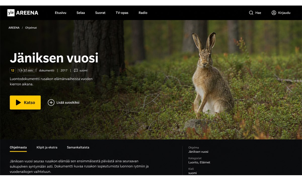 Jäniksen vuosi elokuva yle areena