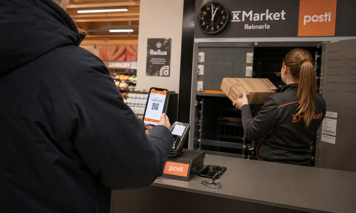 Paketin nouto K market Reimarla noutopiste