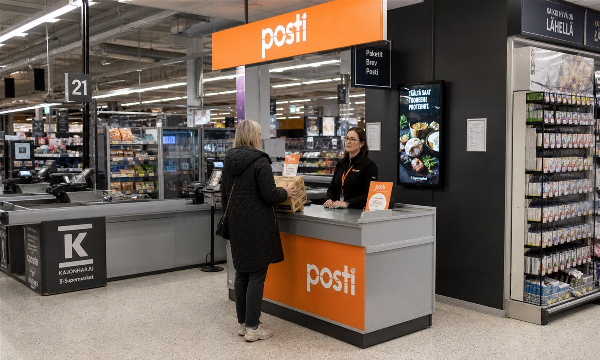 Postin oranssi opaste K supermarket Kaijonharju