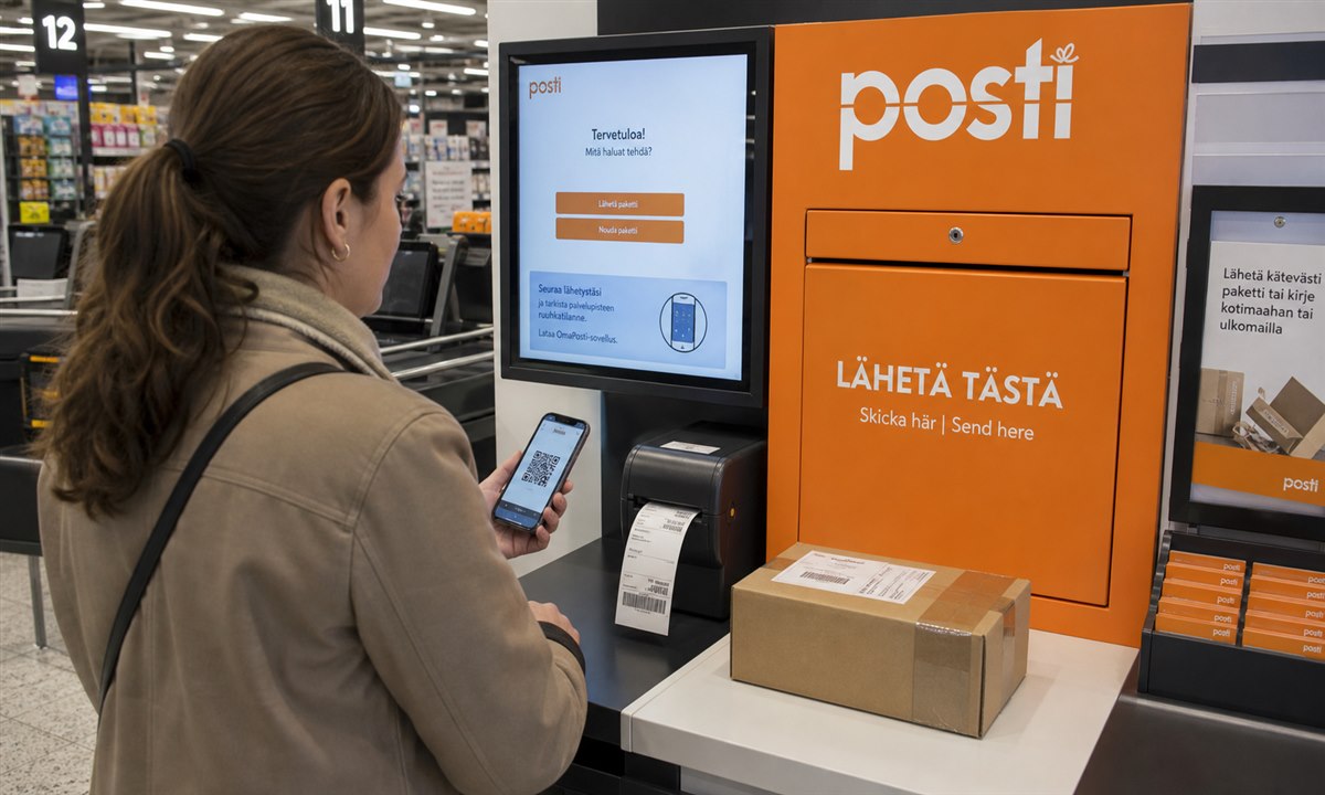 Verkkokaupan palautuspaketti K supermarket postipisteellä