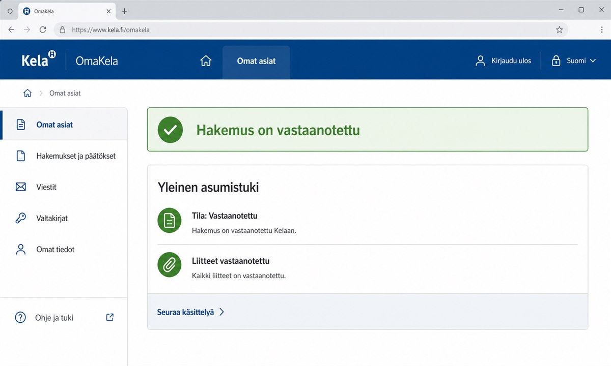 Asumistukihakemuksen lähettäminen ja käsittelyn seuranta
