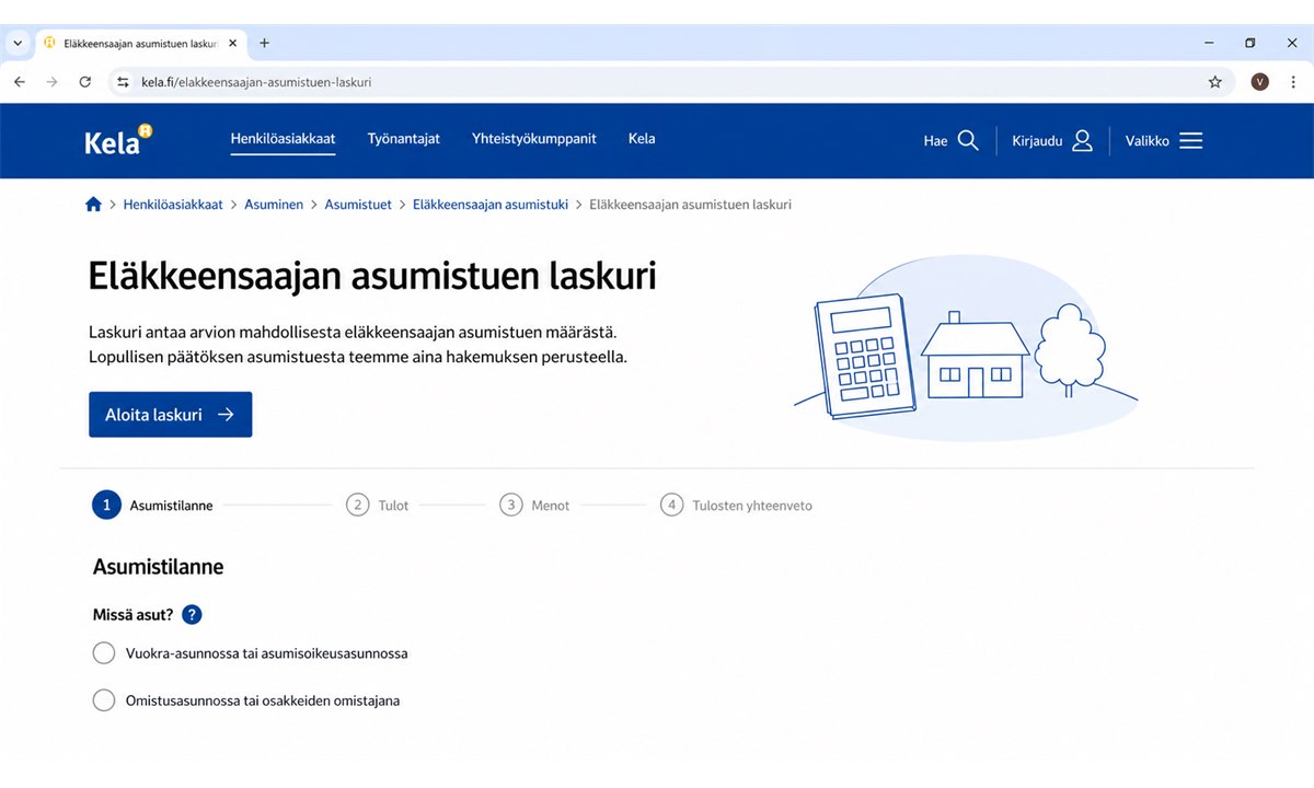 Kela eläkeläisen asumistuki laskuri