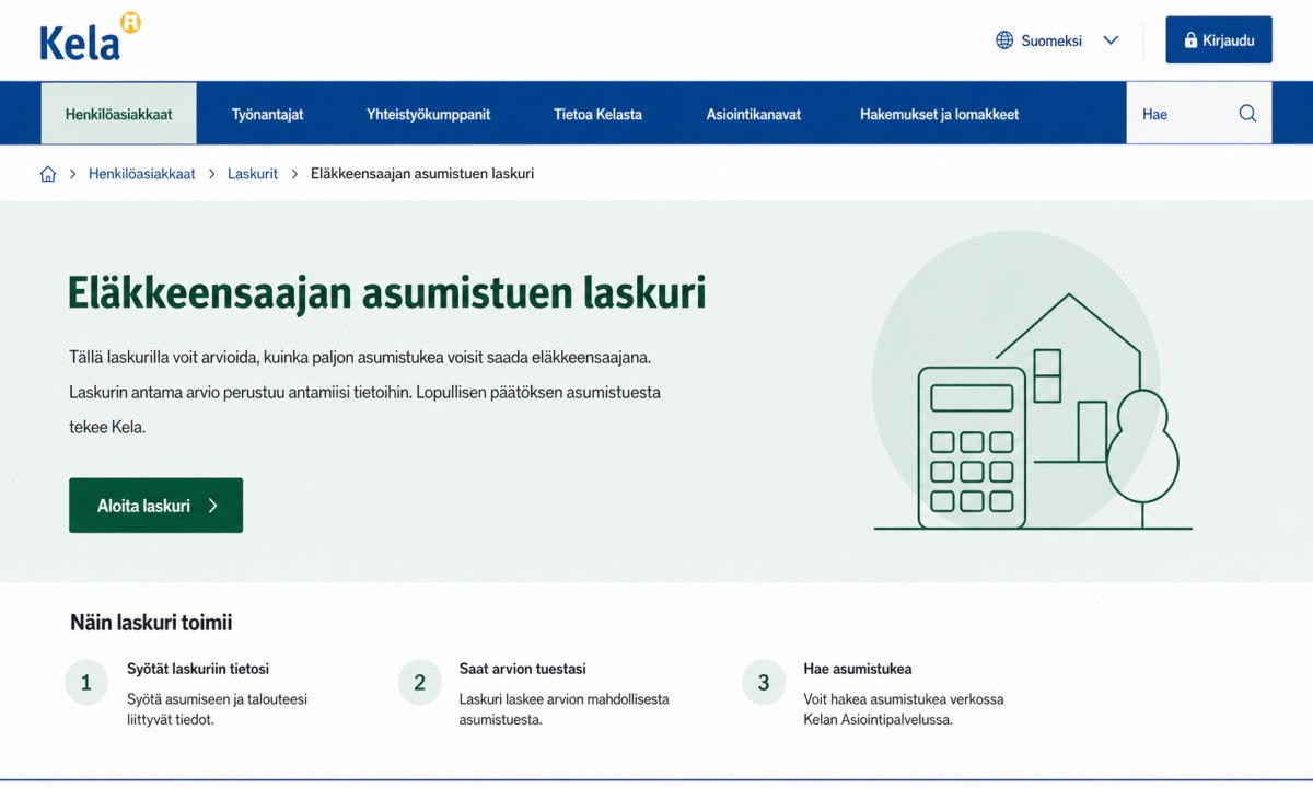 Kela eläkkeensaajan asumistuki laskuri