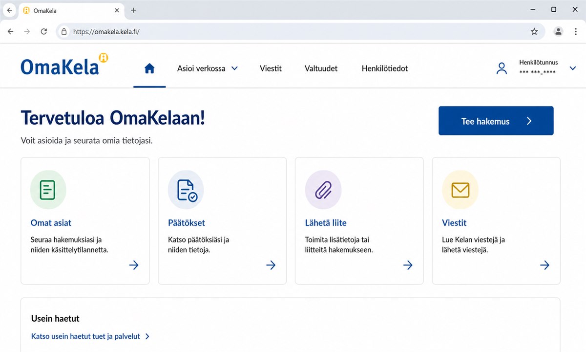 Kela fi asiointi verkossa