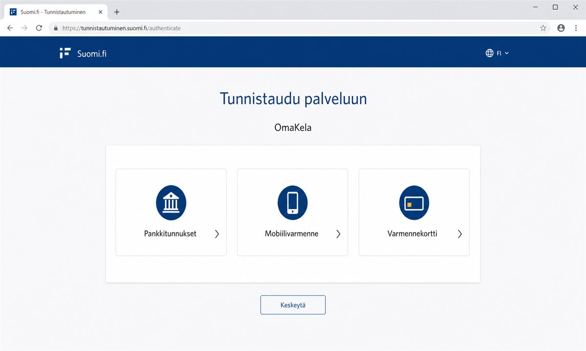 OmaKela kirjautuminen pankkitunnuksilla