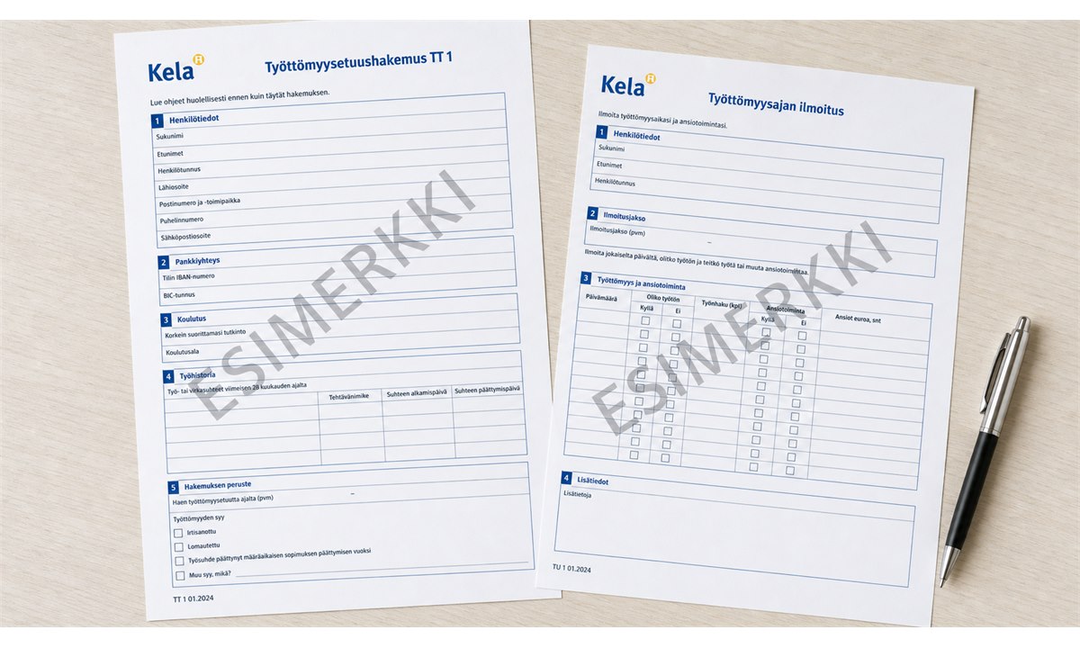 Kela työttömyysajan ilmoitus lomake