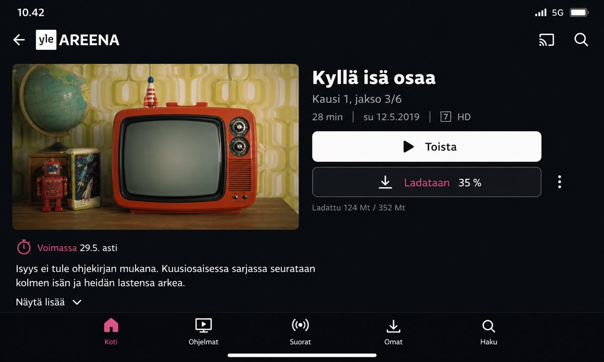 Yle Areena jakson lataus offline katselu