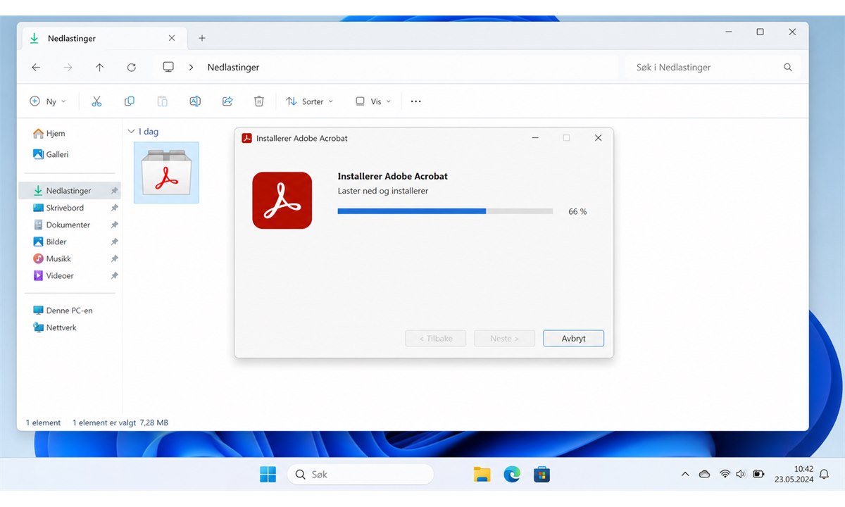 Installasjonsprosessen for Adobe Acrobat på Windows