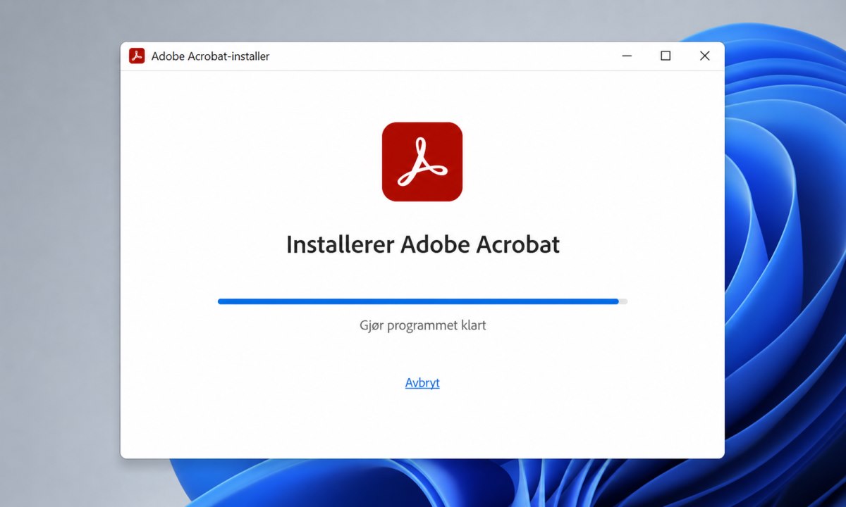 Adobe Reader installasjonsveiviser på Windows