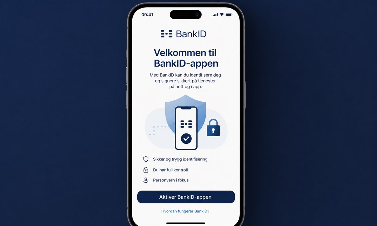 BankID-appens velkomstskjerm med Aktiver BankID-knapp
