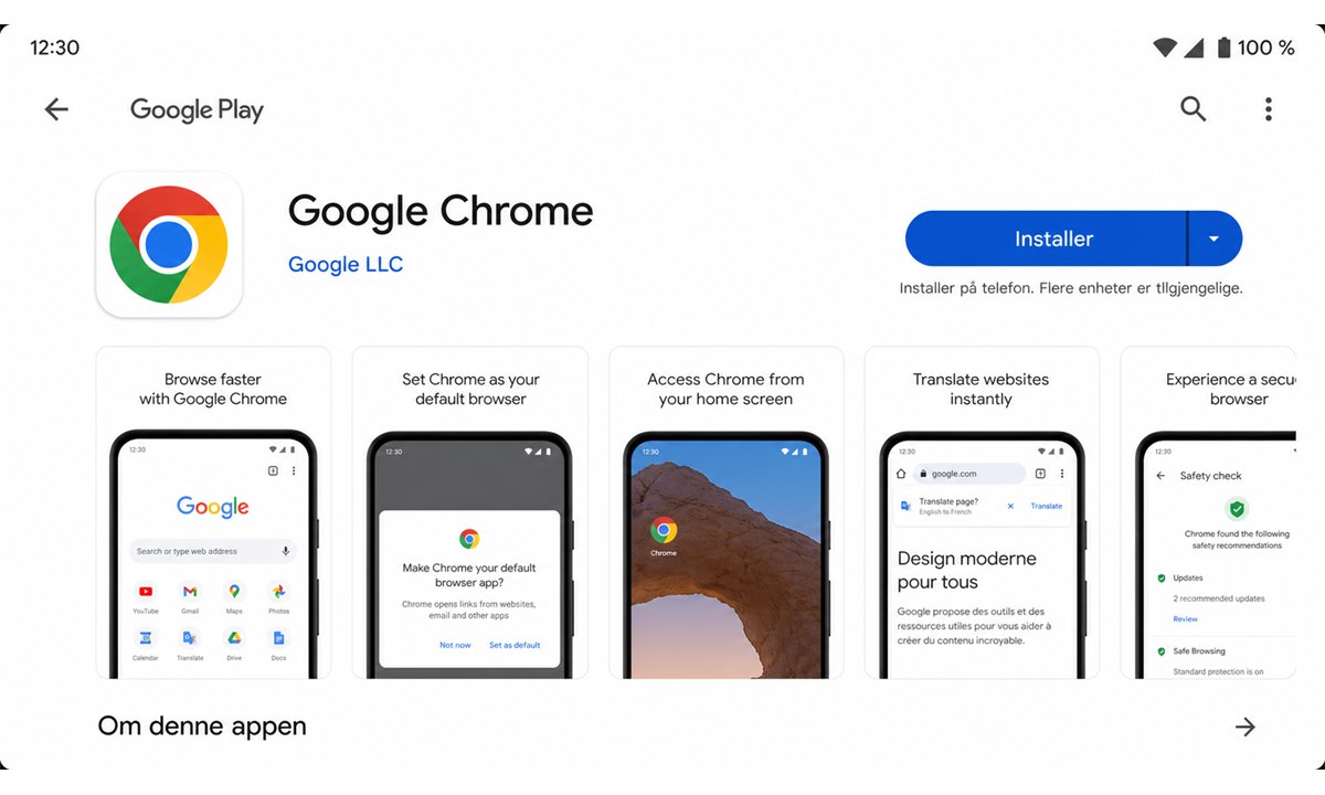 Laste ned Google Chrome fra Google Play Store på Android