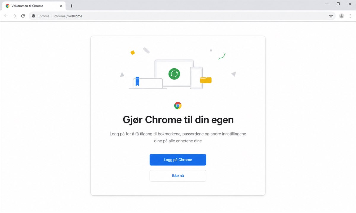 Innlogging og synkronisering i Google Chrome