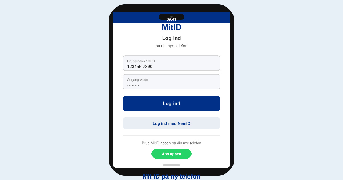 Mit ID på ny telefon