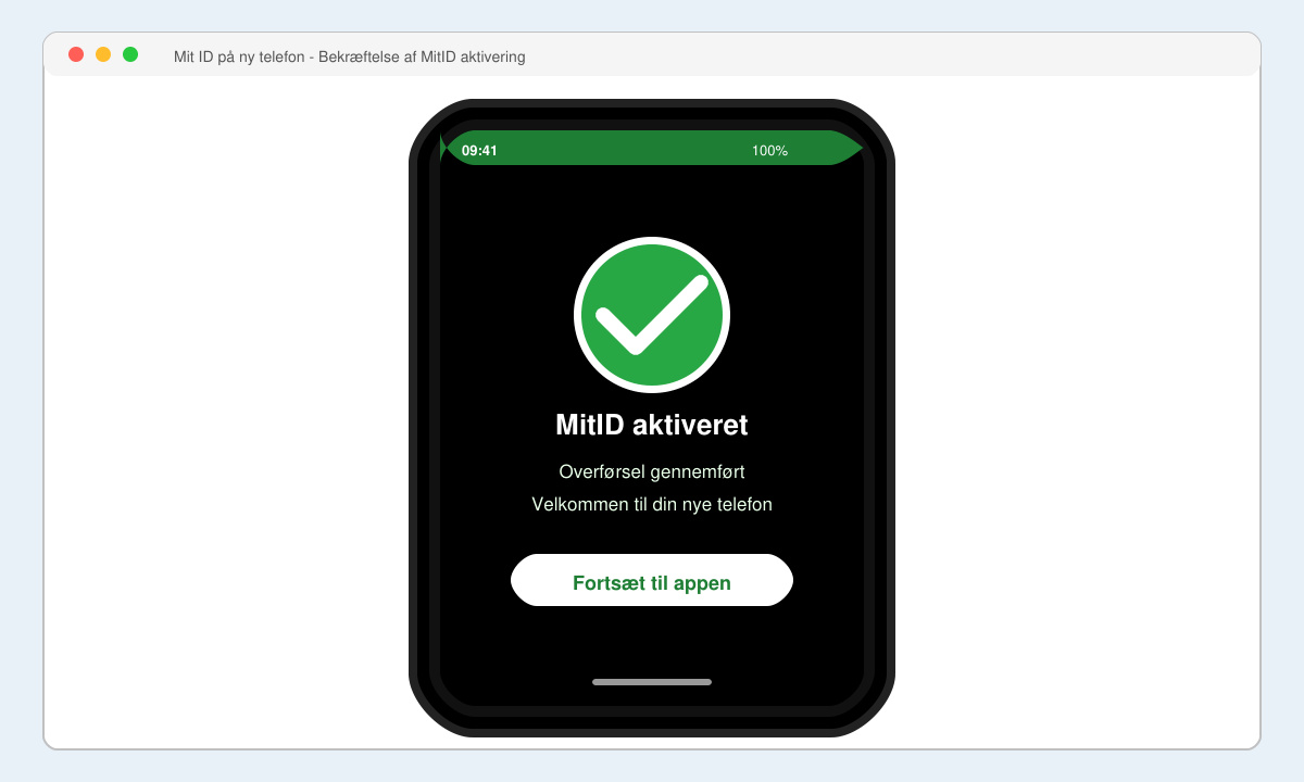Bekræftelse af MitID aktivering på ny telefon