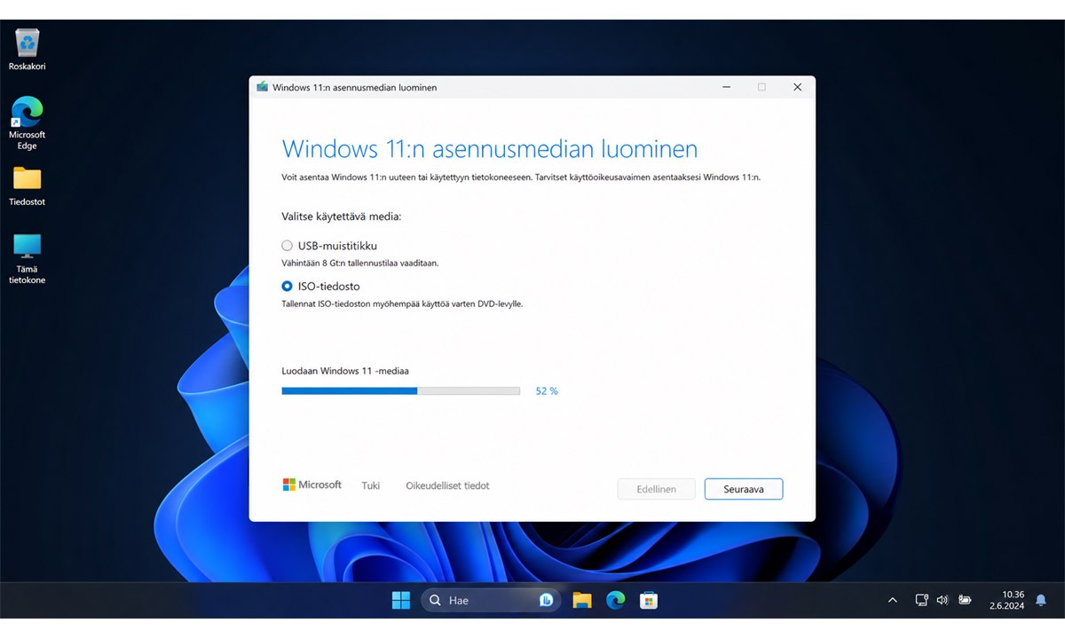 Windows 11 medialuontityökalu USB-tikun luominen