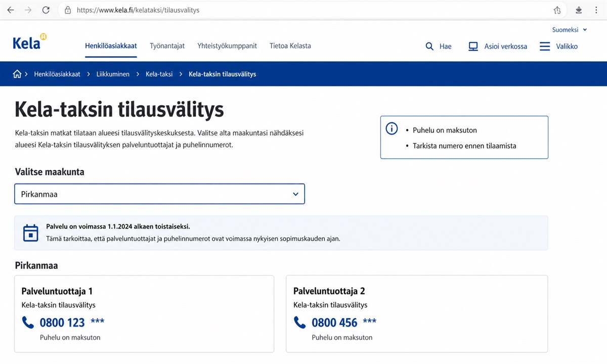 Kela välityskeskuksen puhelinnumero alueittain hakeminen
