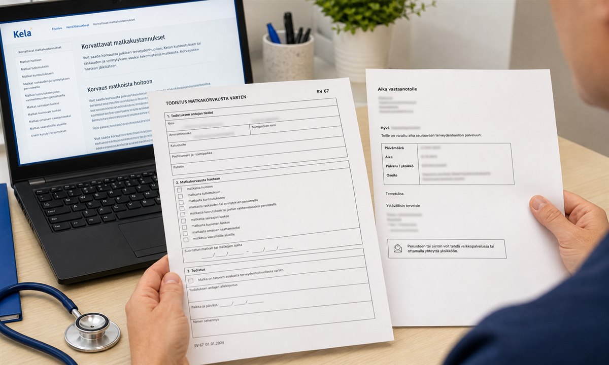 Lääkärin lausunto Kelan taksikorvausta varten